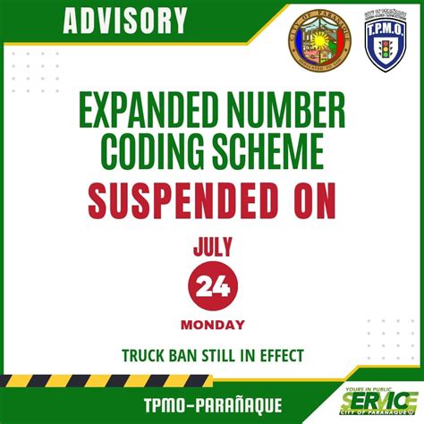 Parañaque LGU suspends number coding scheme on SONA Day .